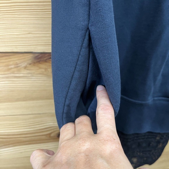 Public School NYC Dress Large Blue Sleeveless Sweatshirt Dress Lace Trim B86 - Picture 9 of 16